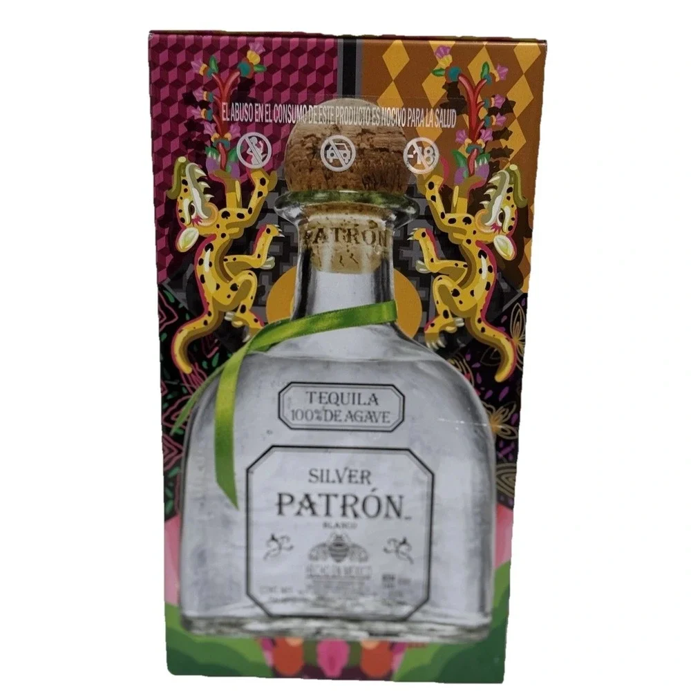 Patron, Silver, Limited Edition. Tequila Tin Box – Empty. Colorful Mexican Folk‎